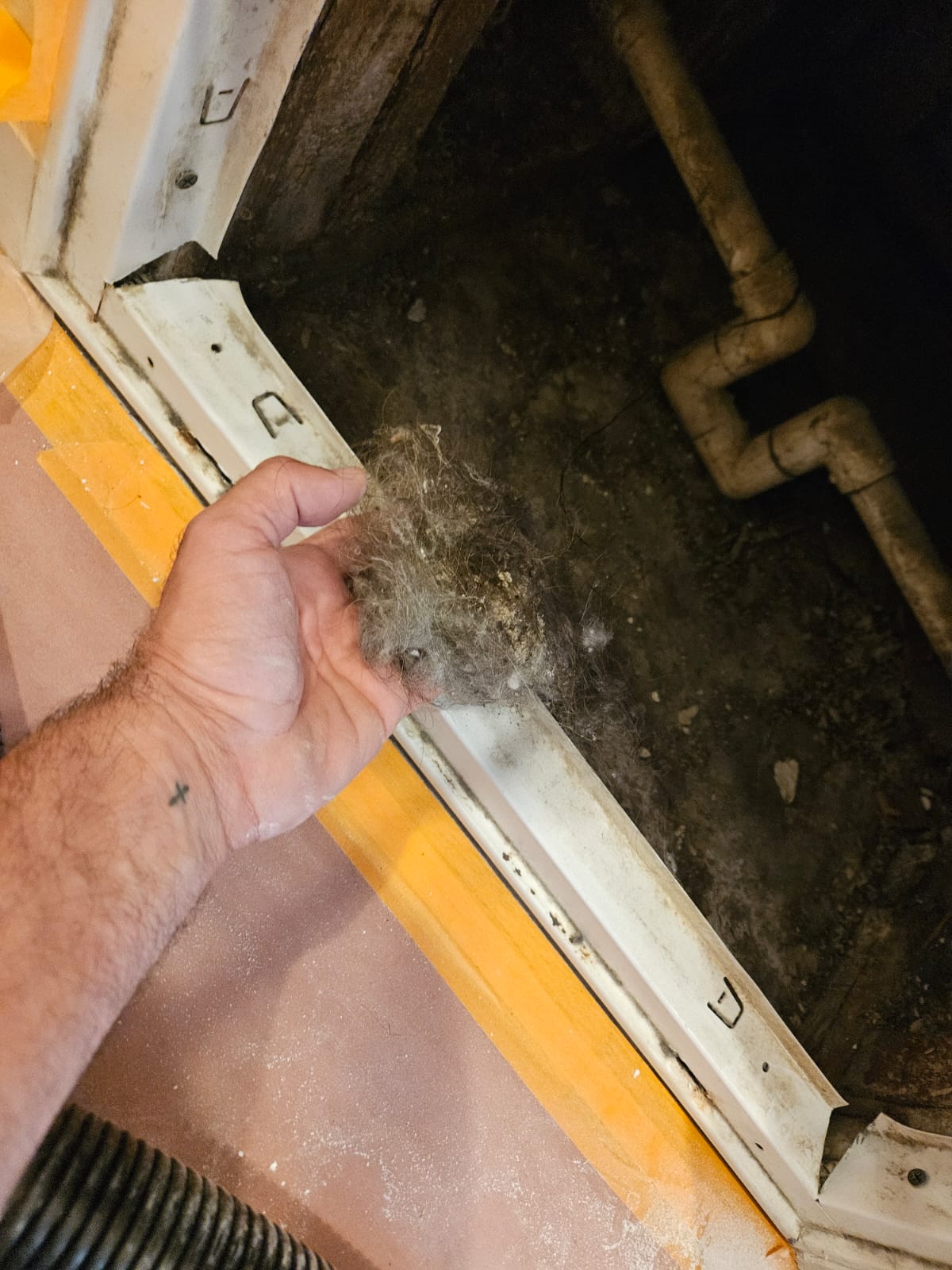 Before cleaning - Commercial Air Duct Cleaning - Removing Years of Dust and Debris