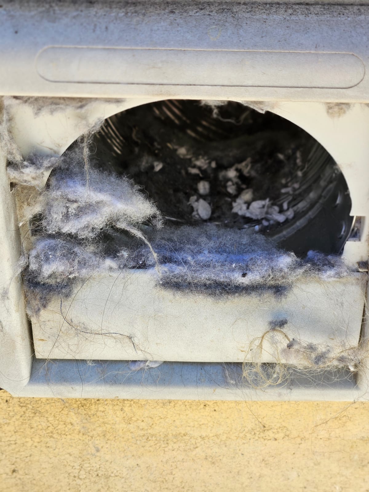 Before cleaning - Dryer Vent Cleaning - Fire Hazard Prevention