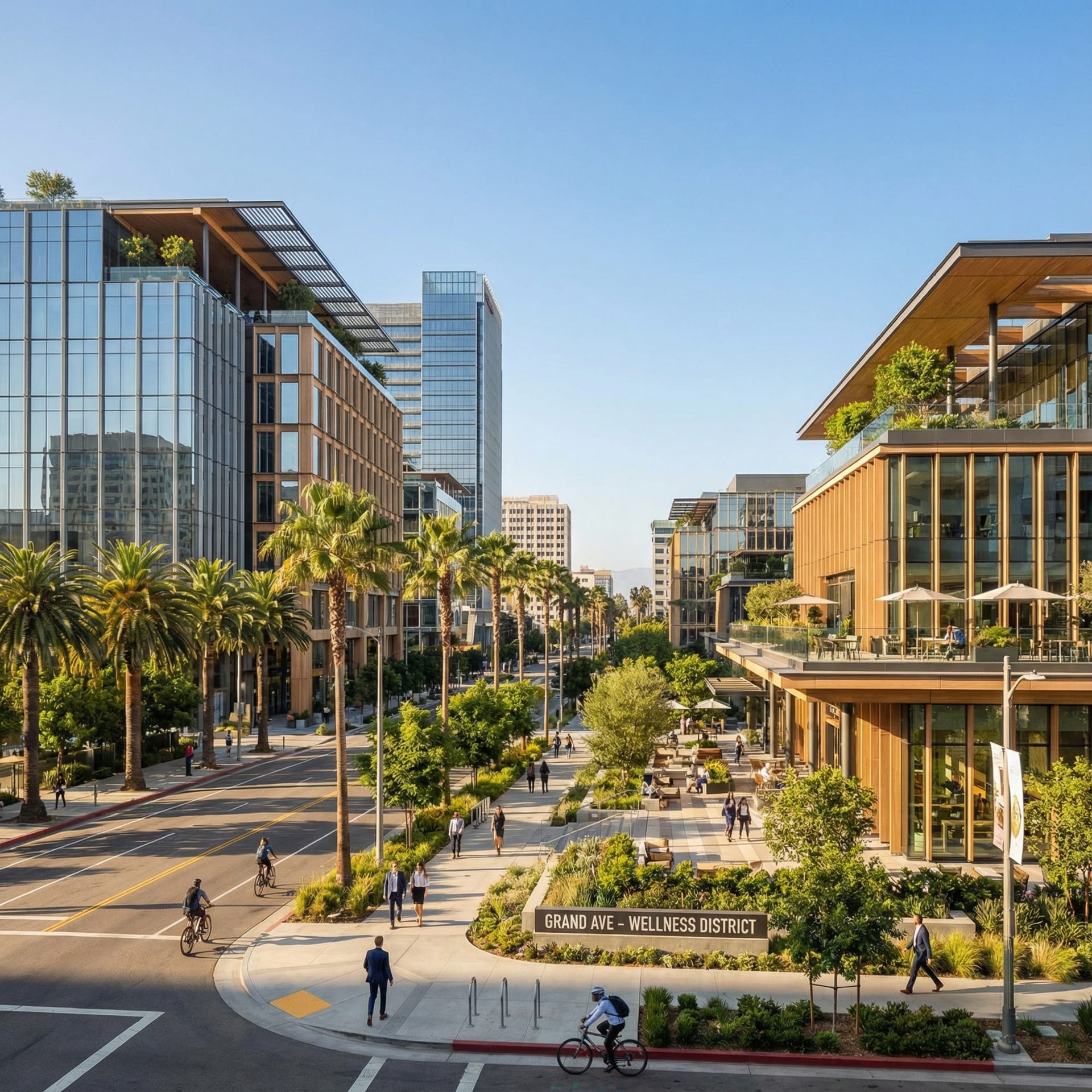 Central LA skyline and cityscape