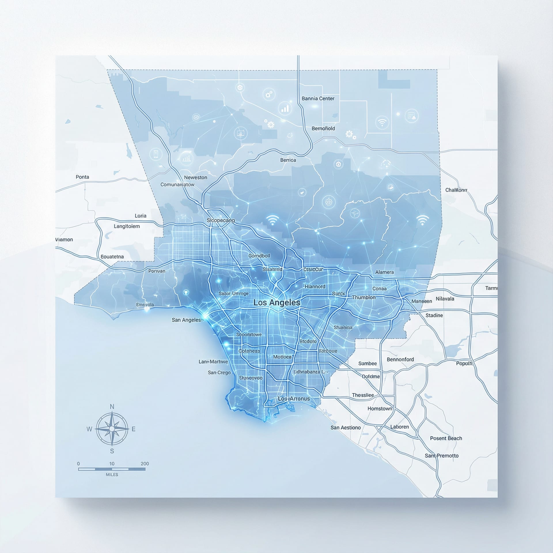 Los Angeles service area map